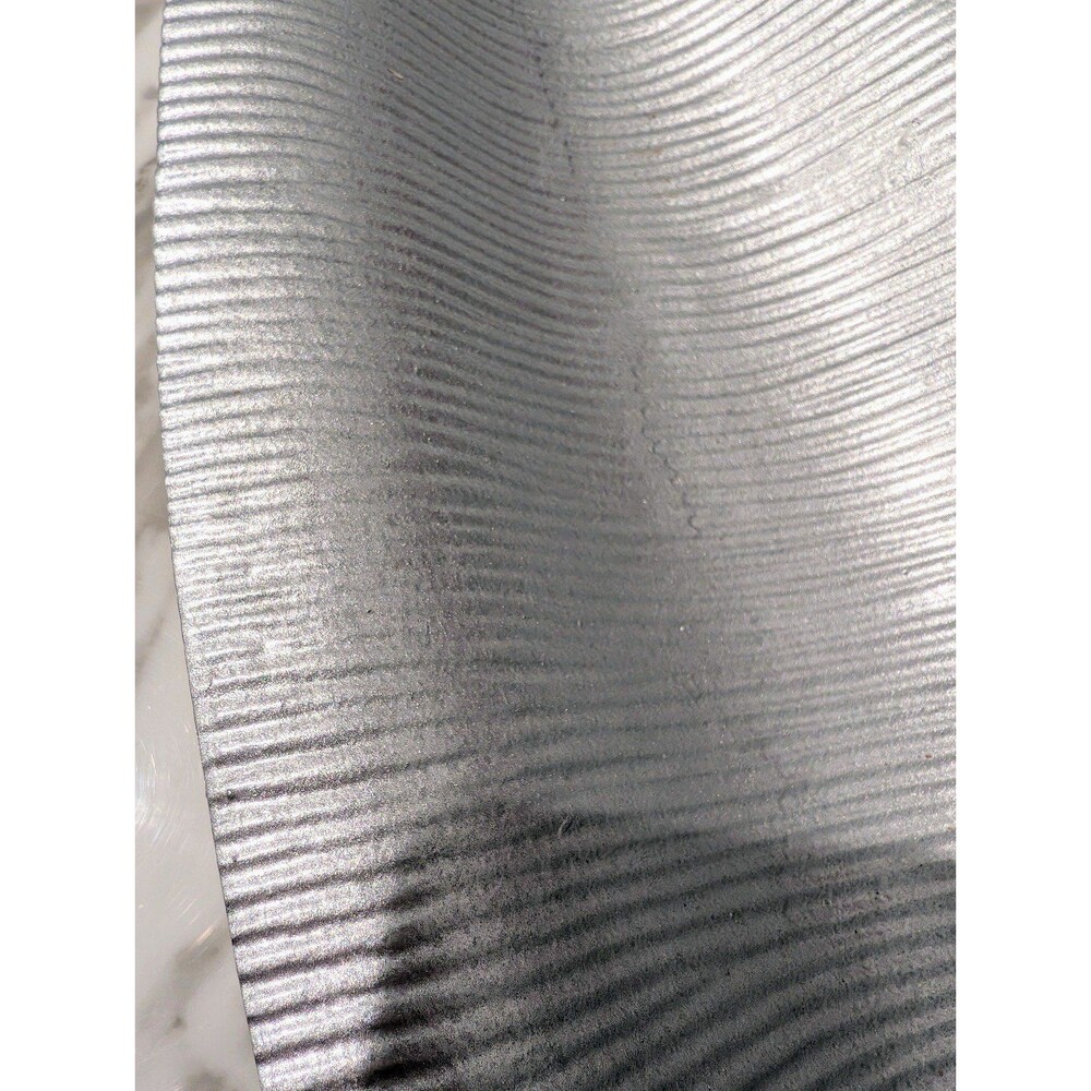 Large Metal Ribbed Decorative Tray - Picture 4 of 5